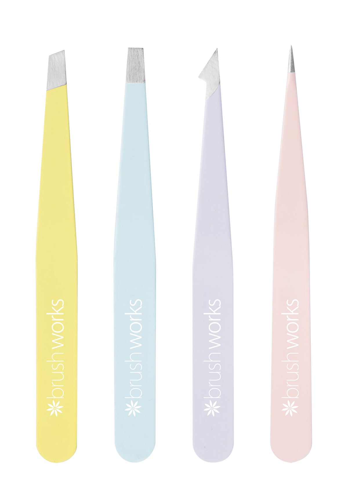 Brushworks HD 4 Piece Combination Tweezer Set - Mixed