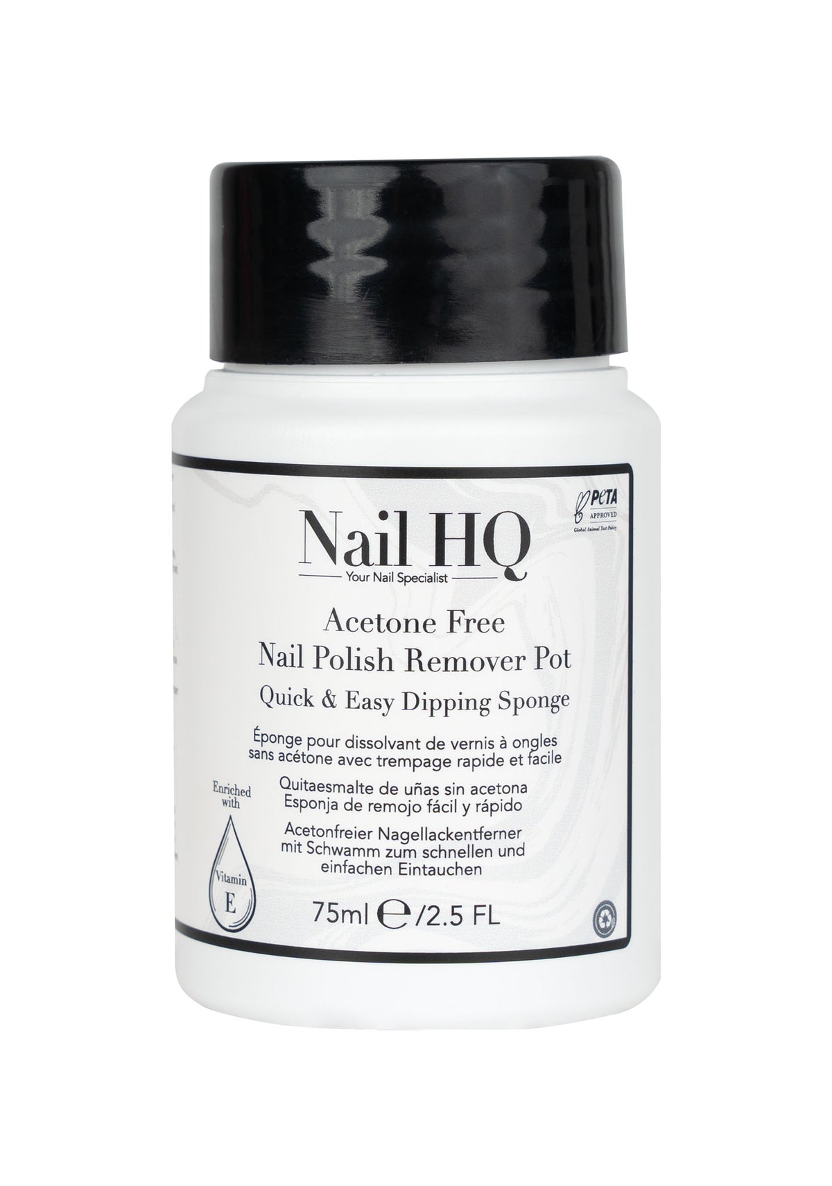 Nail HQ Acetone Free Nail Polish Remover Sponge - 75 ml